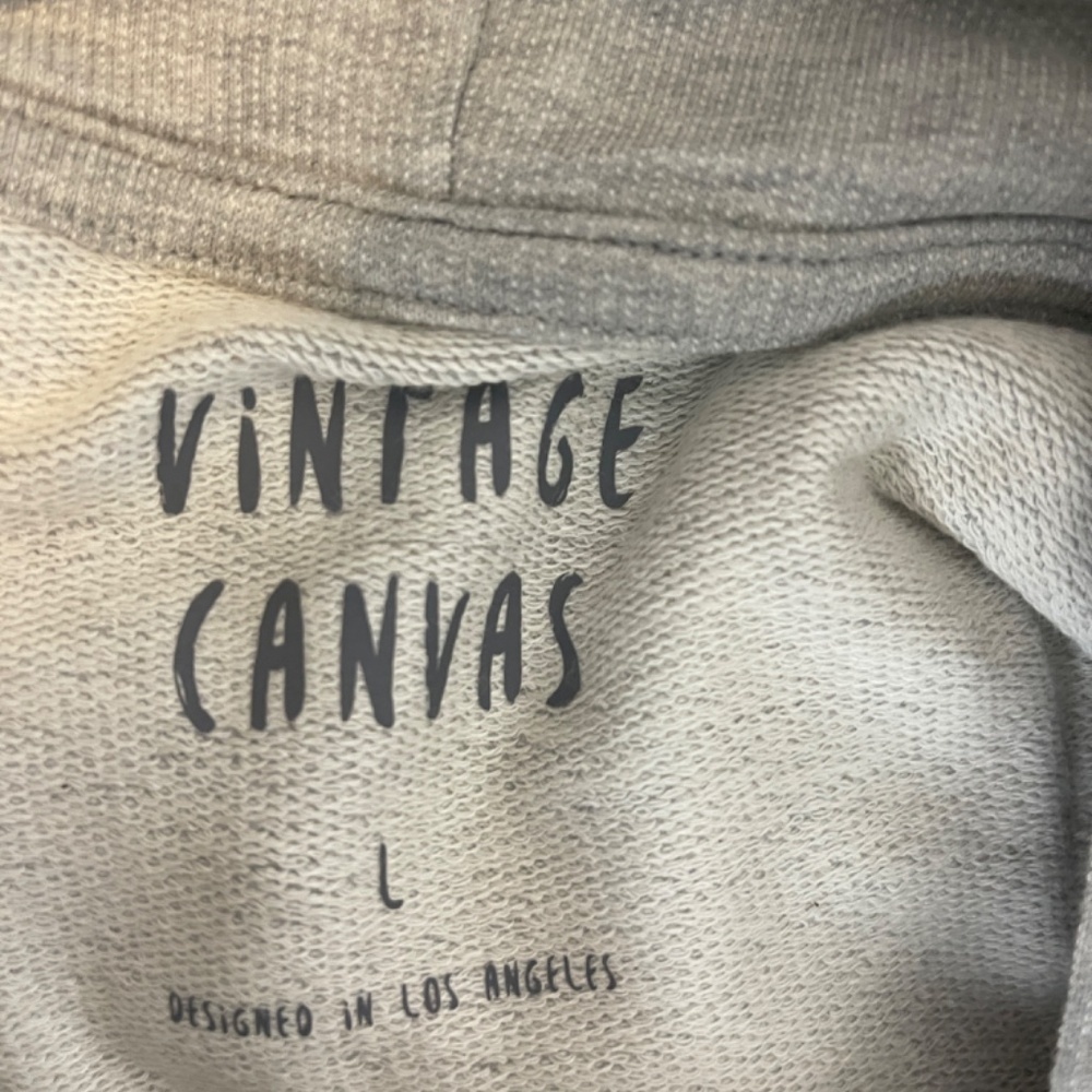 NEW Vintage Canvas Smiley Face Vintage-Print Graphic Hoodie Large - Picture 6 of 7